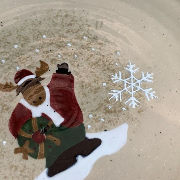 Make the Season Bright Salad Plates Christmas Holiday Bear Moose Lot of 2 - Picture 6 of 12